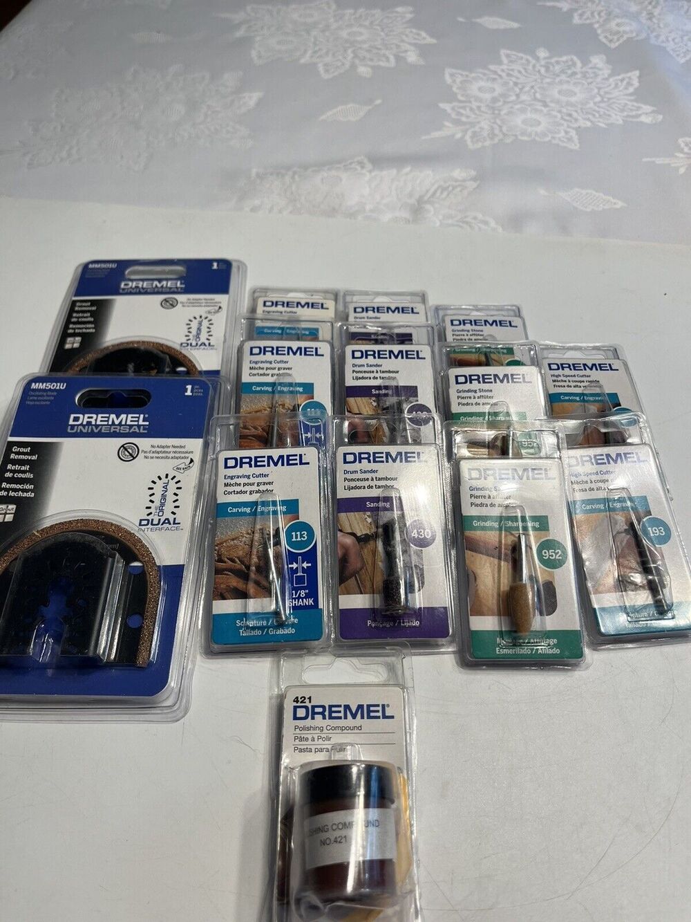 Lot of 14 Dremel Universal Grout Remover Grinding Stone Drum Sander Engraving